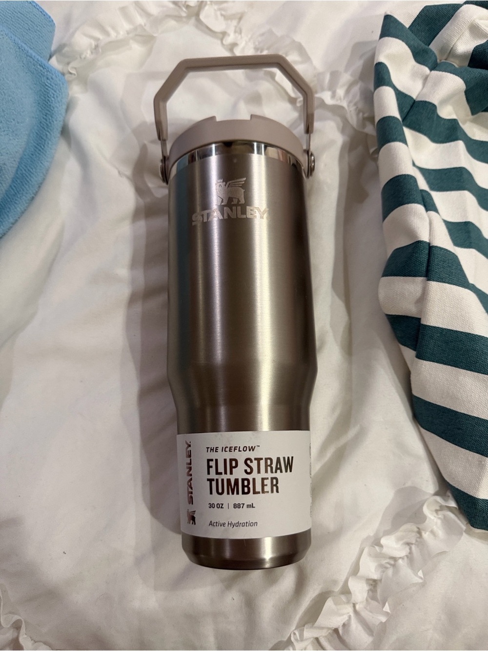 30oz Stanley silver color Flip Straw Tumbler